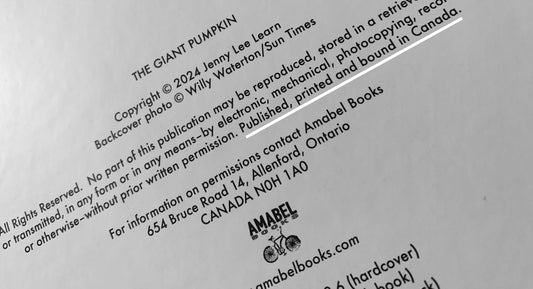 Made in Canada: Published, printed and bound in Canada (Proudly)